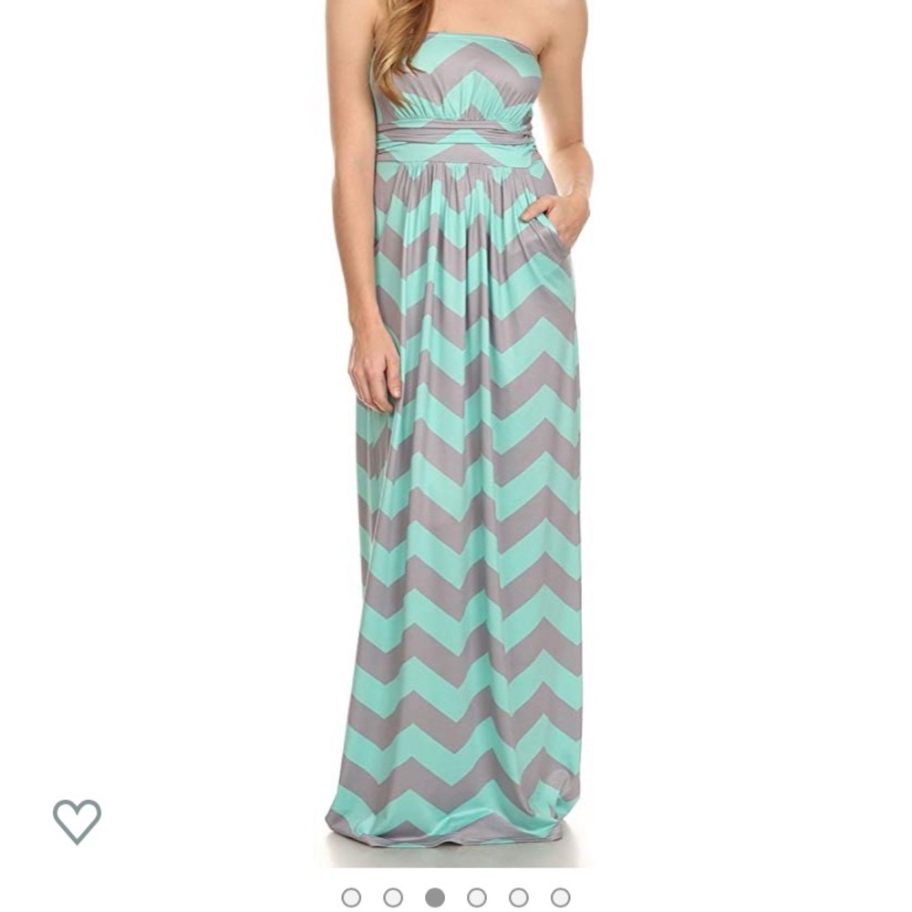 Fashionomics Mint Chevron Dress